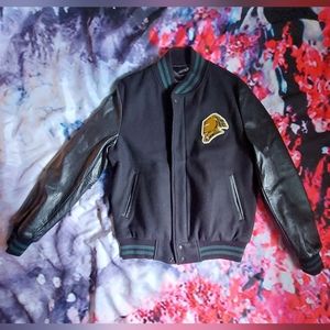 Knights Wool and Leather Varsity Jacket Made in Canada (Size Small)